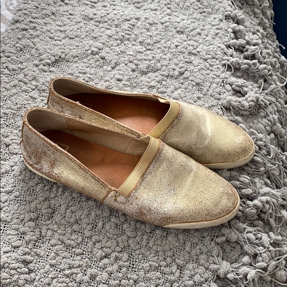 Gold Frye flats